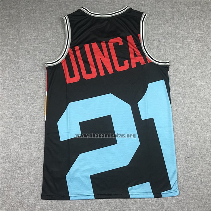 Camiseta San Antonio Spurs Tim Duncan NO 21 Mitchell & Ness Big Face Negro